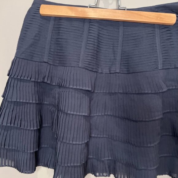 Club Monaco - Purple Gray Pleated Silk Mini Skirt - size 2 - Picture 8 of 10